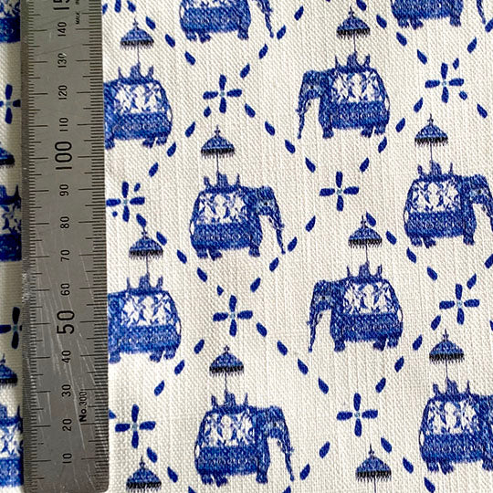 Indian elephants in jacaranda blue