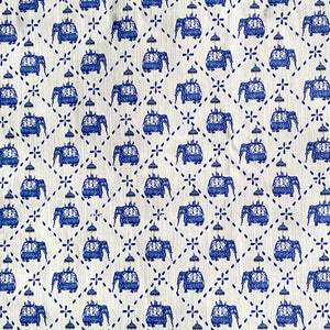 Indian elephants in jacaranda blue