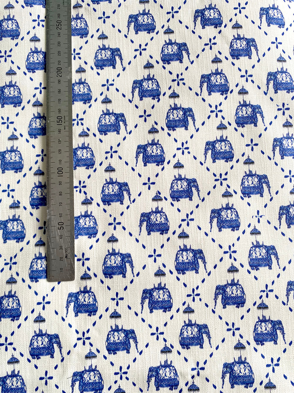 Indian elephants in jacaranda blue