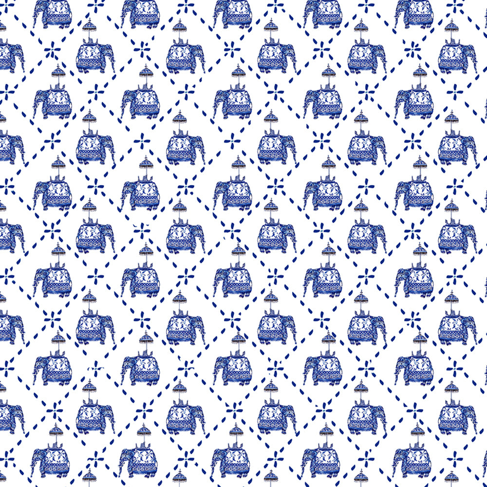 Indian elephants in jacaranda blue