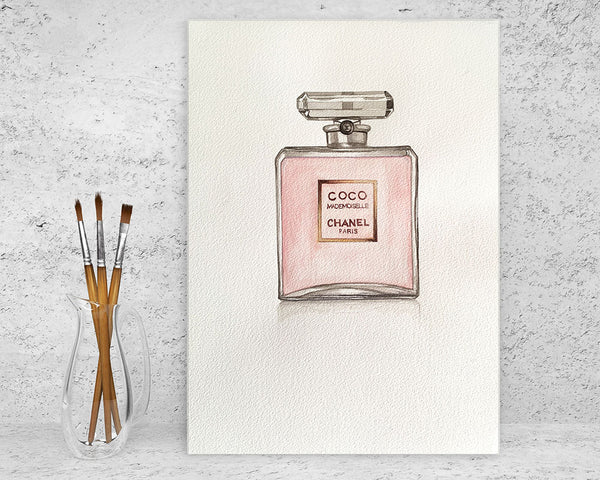 Original Watercolour Painting of CHANEL COCO MADEMOISELLE perfume