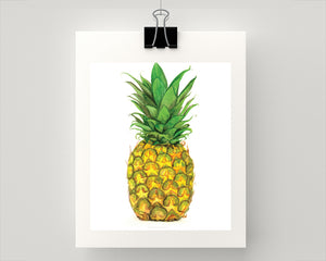 Print of a summer pineapple