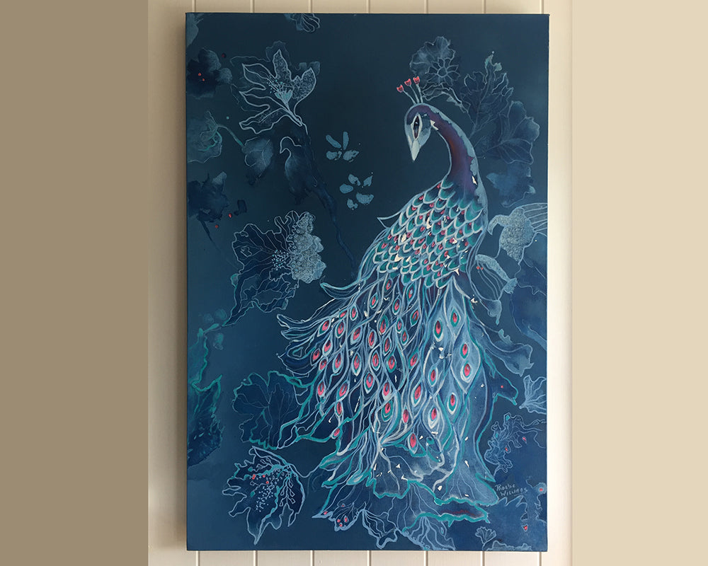 Original Oil Painting of peacock - Beauty of nature