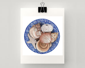 Print of a seashells in a bowl