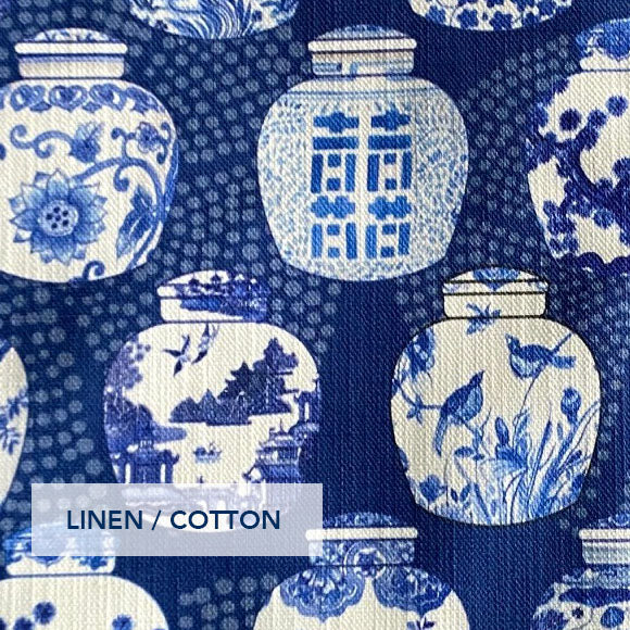 Shibori Ginger Jars in navy blue