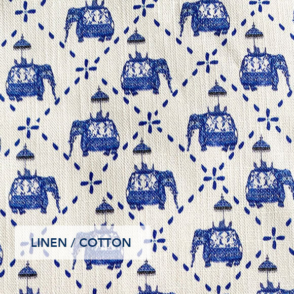 Indian elephants in jacaranda blue