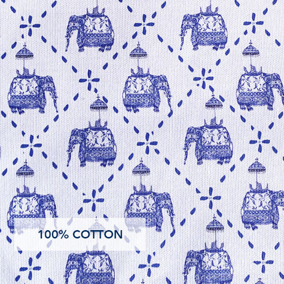 Indian elephants in jacaranda blue