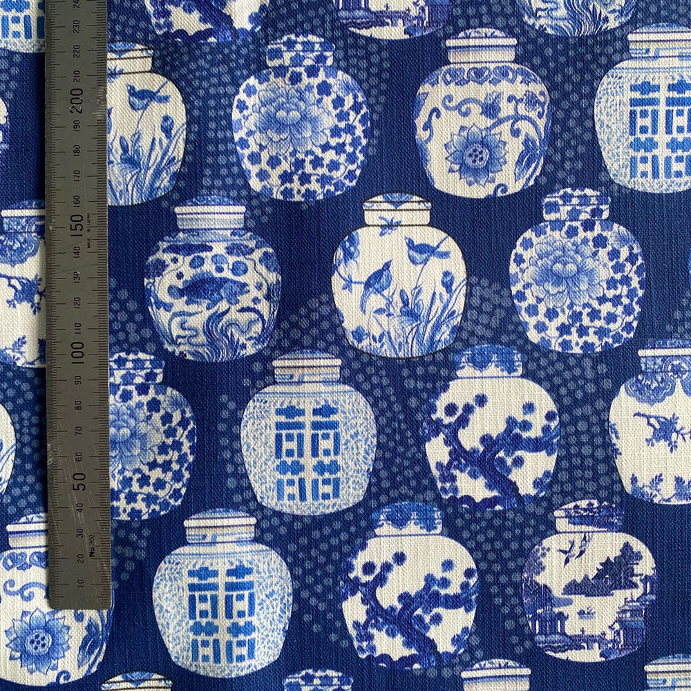 Shibori Ginger Jars in navy blue