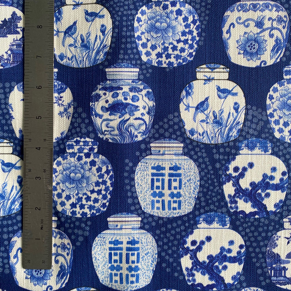 Shibori Ginger Jars in navy blue