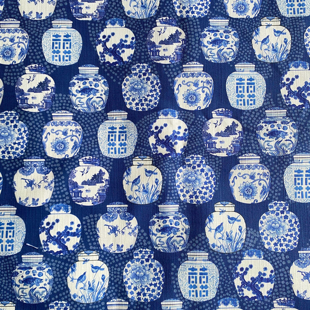 Shibori Ginger Jars in navy blue