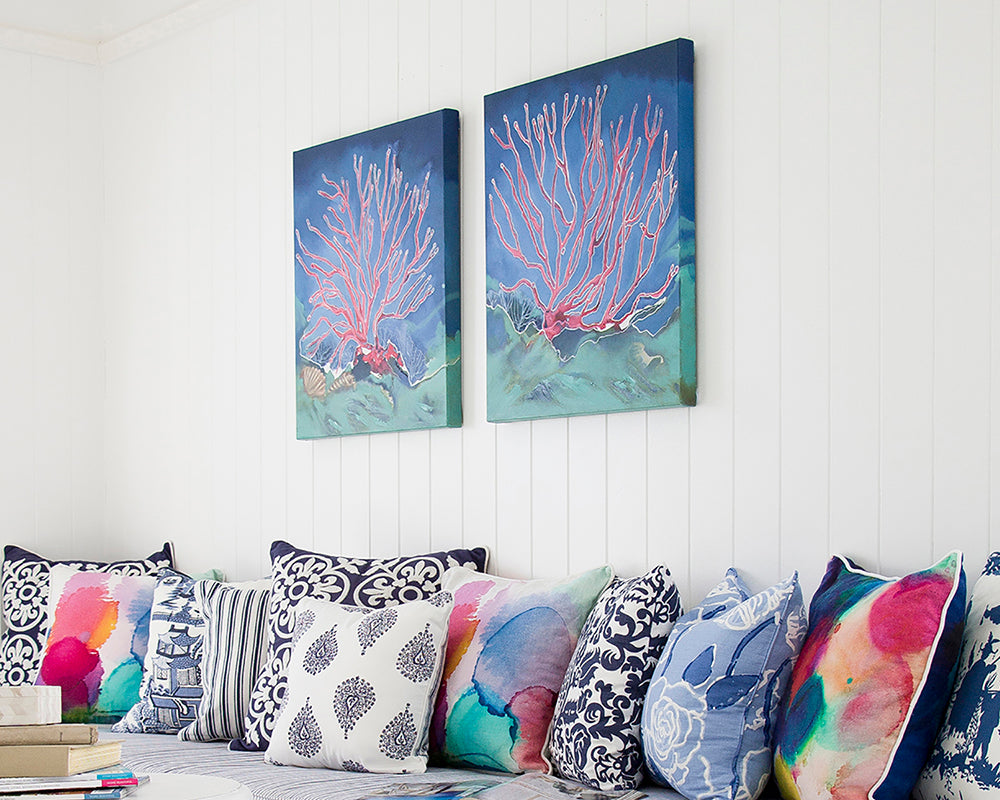 Original oil on canvas seaweed pair