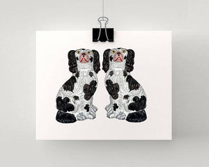 Print of Staffordshire Porcelain Dogs