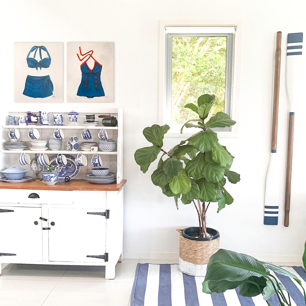 Original Oil painting of vintage BIKINI bathing suit