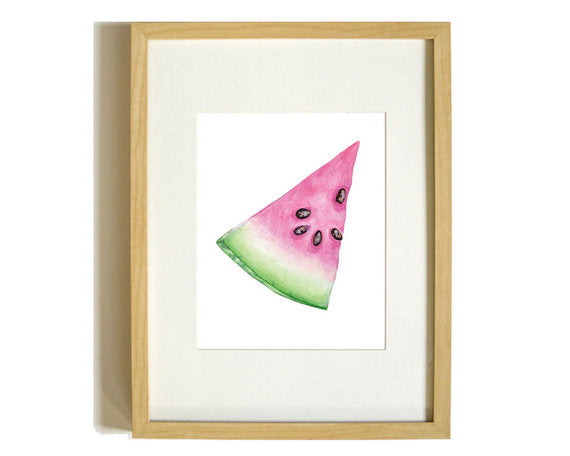 Print of a slice of summer watermelon