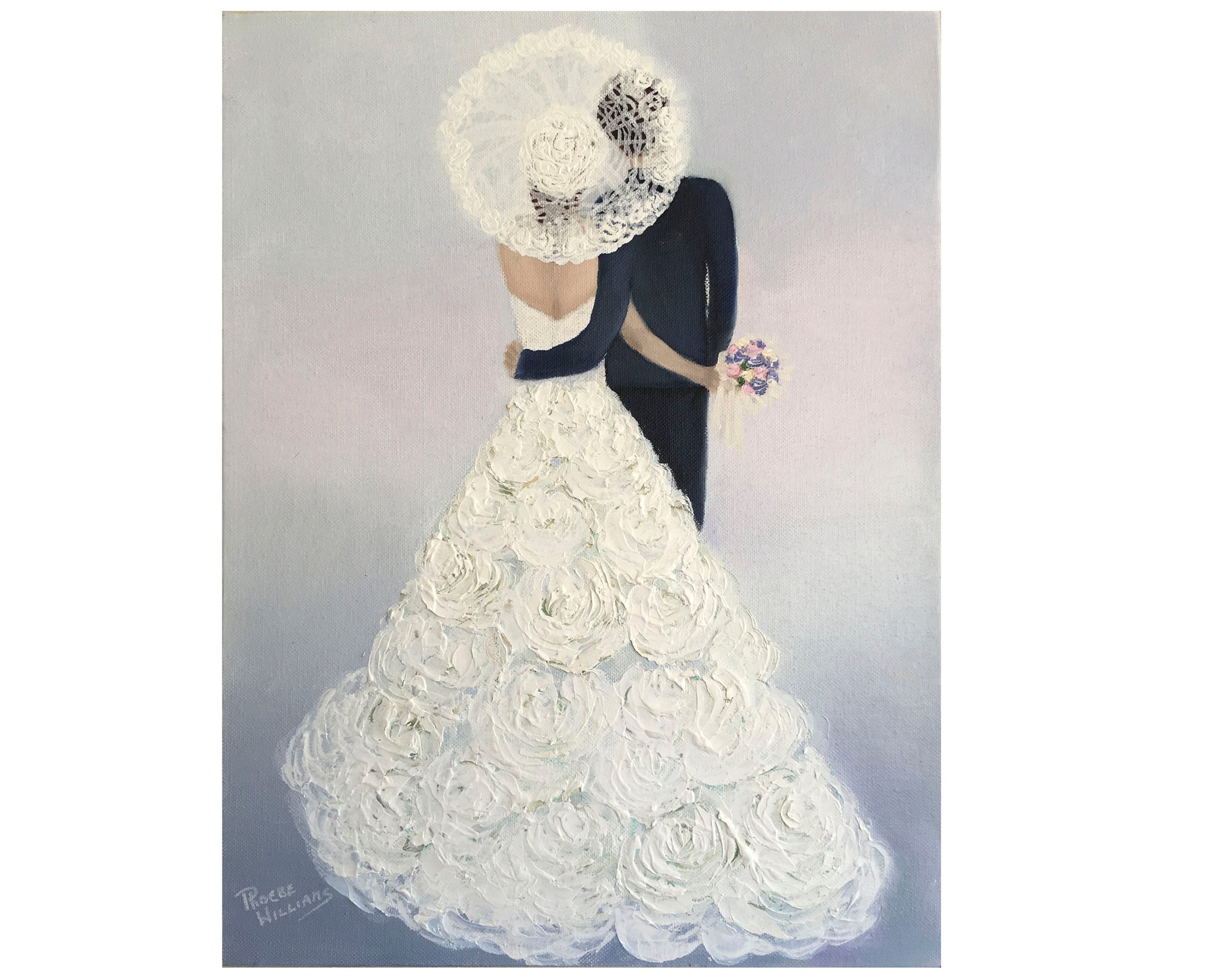 Original oil on canvas Bride & Groom