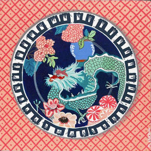 Chinoiserie art deco dragon plate