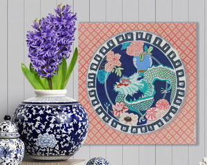 Chinoiserie art deco dragon plate