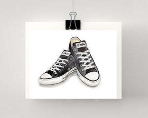 Print of Converse All Star Sneakers