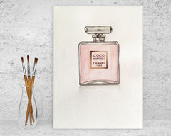 Original Watercolour Painting of CHANEL COCO MADEMOISELLE perfume