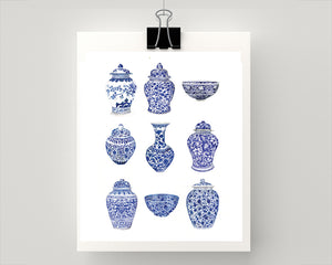 Print of blue and white ginger jar favourites