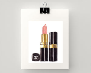 Print of Chanel pale pink lipstick
