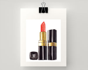 Print of red Chanel lipstick