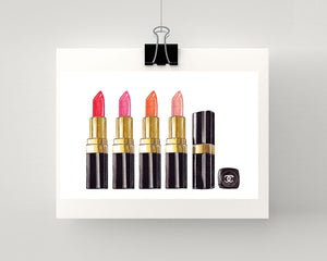 Print of Chanel lipsticks in a row