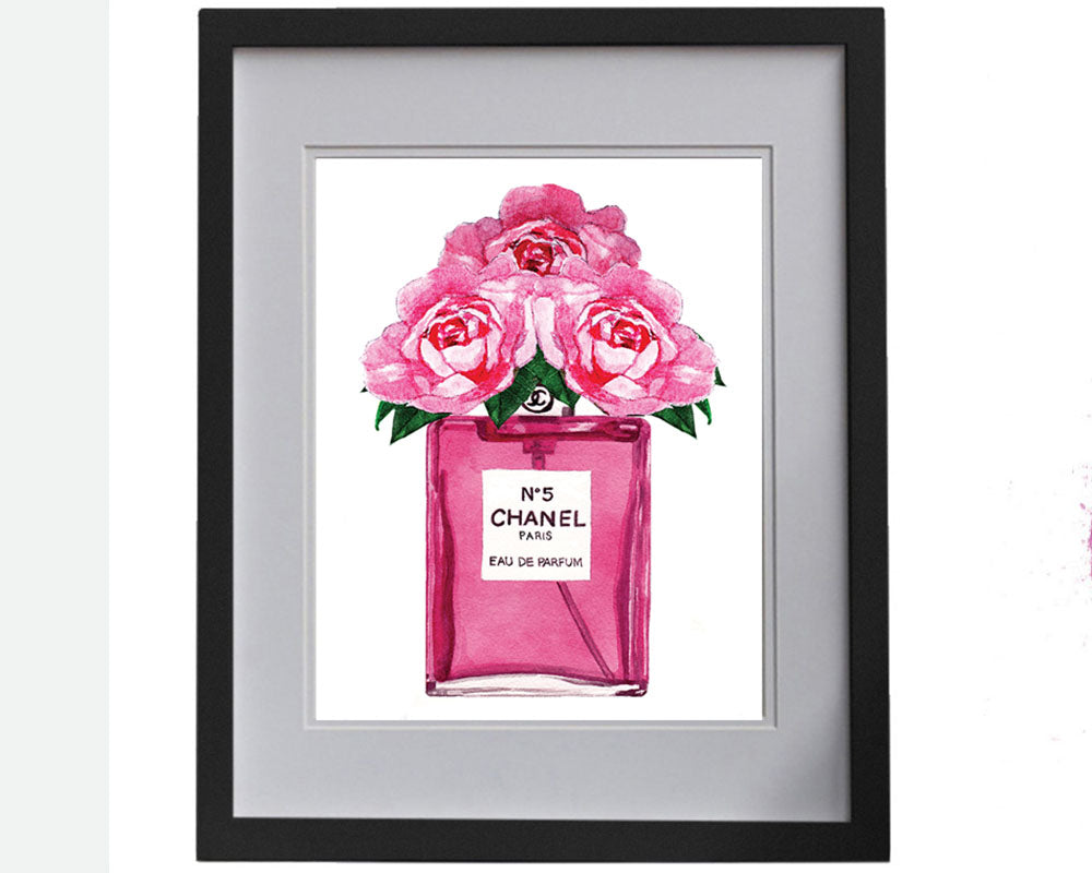 Print of Chanel No perfume with roses Sprout Gallery