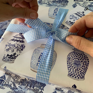 Bespoke blue and white Willow wrapping kit (light blue ribbon)