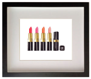 Print of Chanel lipsticks in a row
