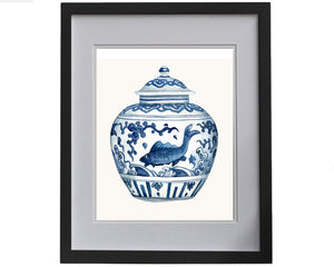 Print of blue and white porcelain 'fish' Ming Dynasty, Jiajing Period