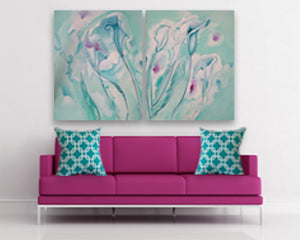 Original oil on canvas Floral Symphony of lilies