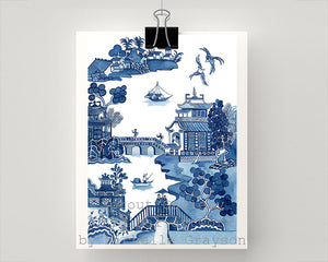 Print of popular blue and white new Willow design