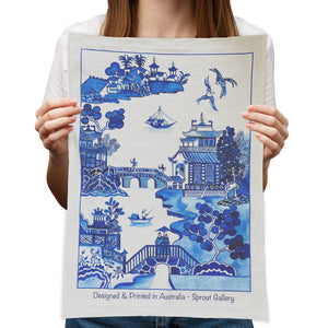 Tea Towel of new Willow design by Michelle Grayson